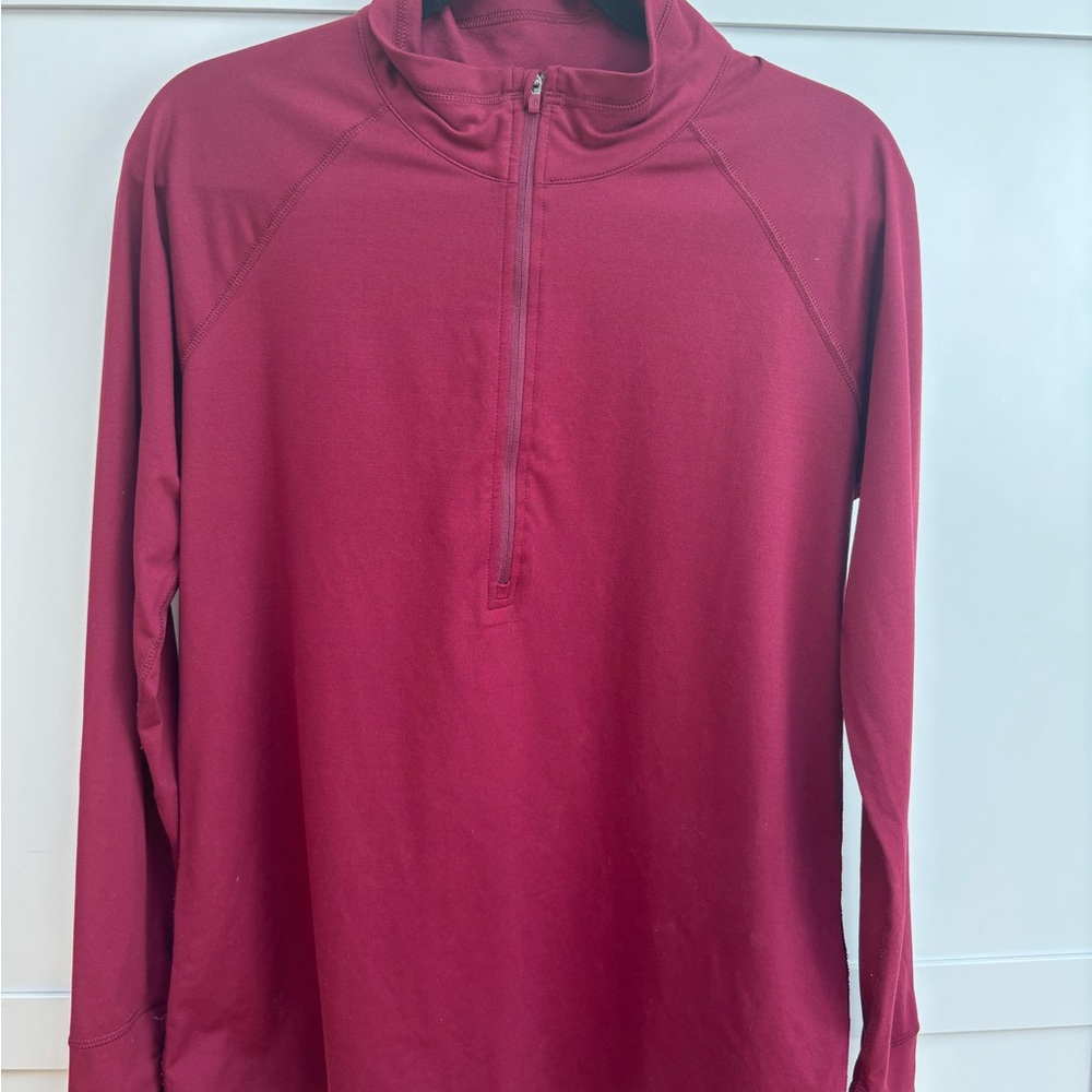 Eddie Bauer Women's Burgundy Half-Zip Pullover Sweatshirt XL
